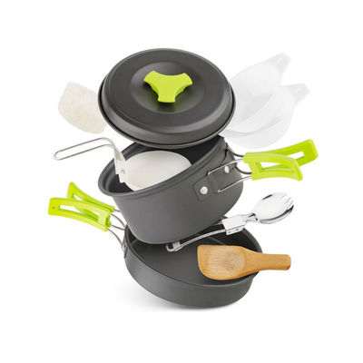 キャンピング用のポータブル炊飯器セット 軽量 アルミ製 フライポット 1パンを含む