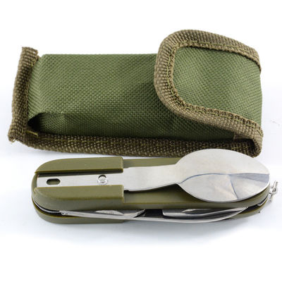 スプーン含有 携帯型ステンレス鋼折りたたみナイフフォークセット キャンプでの生存