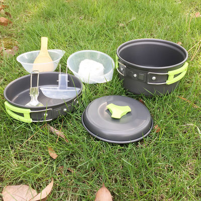 キャンピング用のポータブル炊飯器セット 軽量 アルミ製 フライポット 1パンを含む