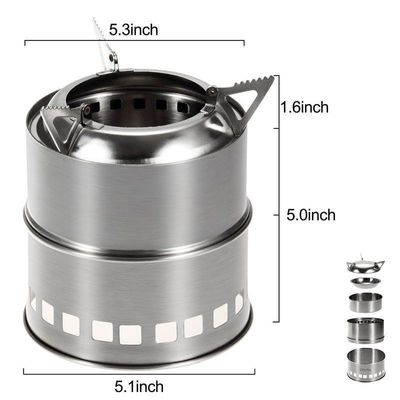 持ち運び可能なキャンプストーブ ステンレス鋼 木を燃やすストーブ