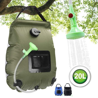 20L 屋外キャンプ用の太陽熱シャワーバッグ ポータブルシャワーアクセサリーキット